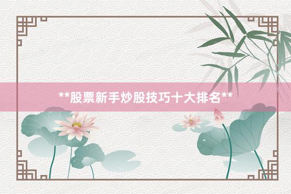 **股票新手炒股技巧十大排名**