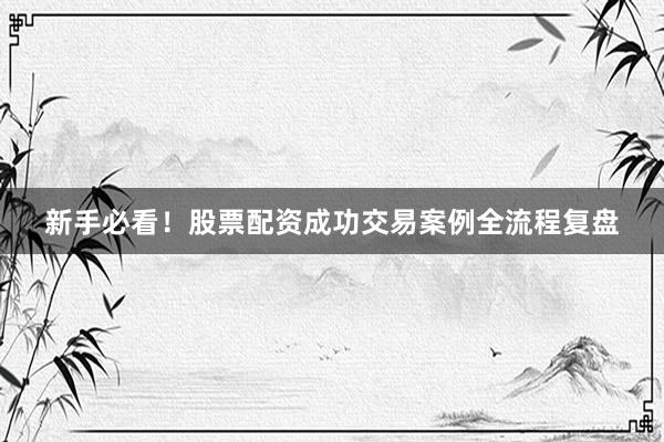 新手必看！股票配资成功交易案例全流程复盘