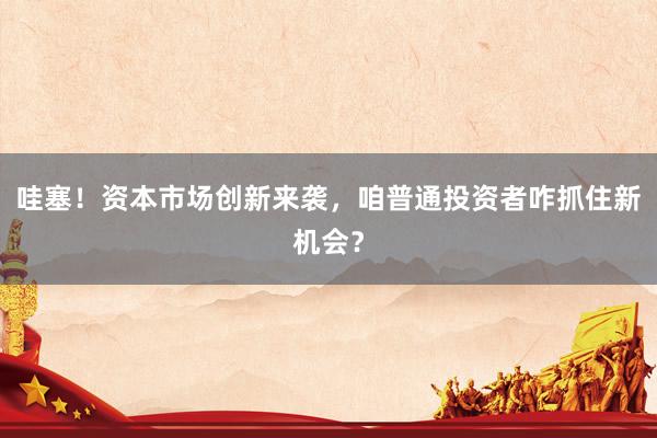 哇塞！资本市场创新来袭，咱普通投资者咋抓住新机会？