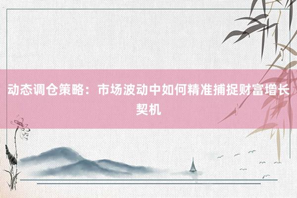 动态调仓策略：市场波动中如何精准捕捉财富增长契机