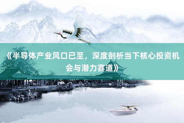 《半导体产业风口已至，深度剖析当下核心投资机会与潜力赛道》