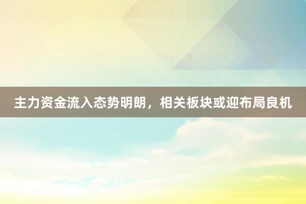 主力资金流入态势明朗，相关板块或迎布局良机