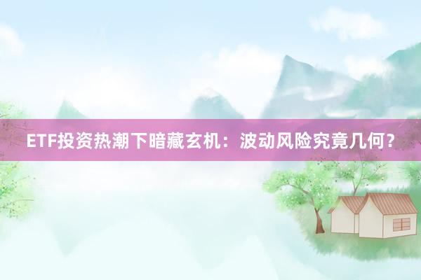 ETF投资热潮下暗藏玄机：波动风险究竟几何？