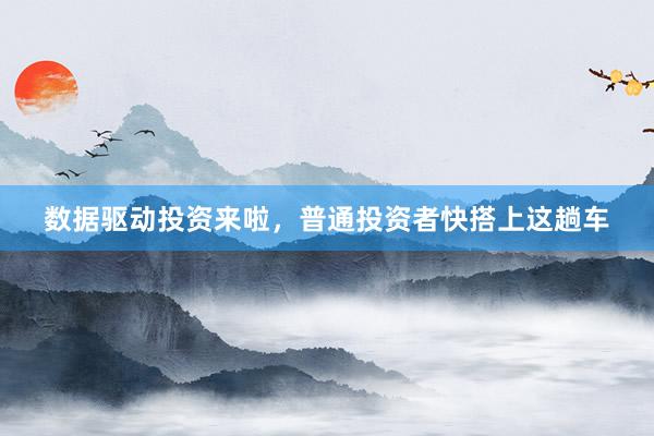 数据驱动投资来啦，普通投资者快搭上这趟车