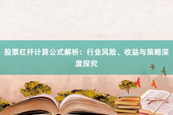 股票杠杆计算公式解析：行业风险、收益与策略深度探究
